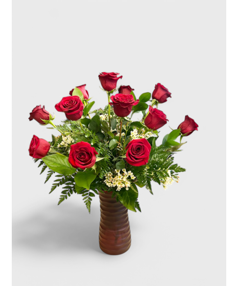 Classic Roses in a Vase - choose color and quantity